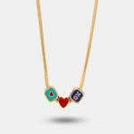 Collana in Metallo con cuore rosso e dadi - BYSIMON gioielli