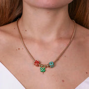 Collana in Metallo con quadrifoglio e dadi