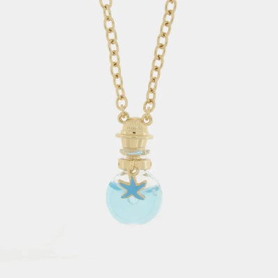 Collana in Metallo con bottiglina e stella marina pendente