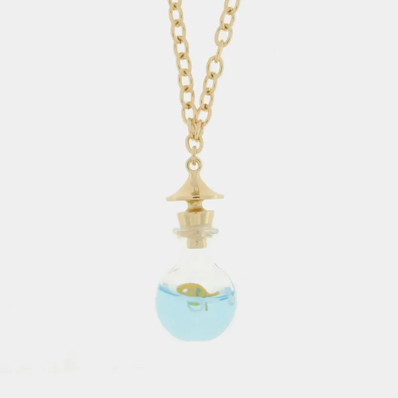 Collana in Metallo con bottiglina e pesciolino