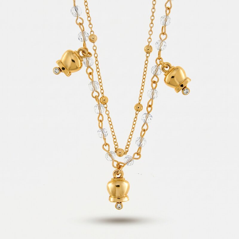 Collana in Metallo con campanelle gold multifilo - BYSIMON gioielli