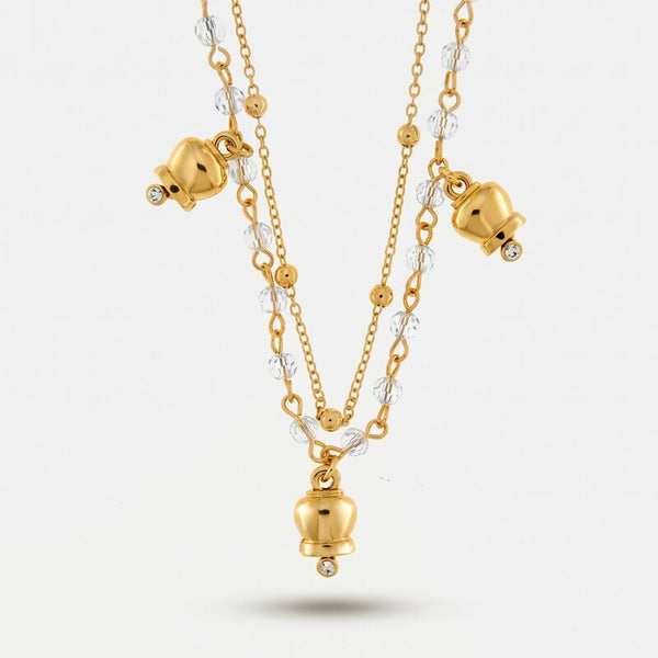 Collana in Metallo con campanelle gold multifilo - BYSIMON gioielli