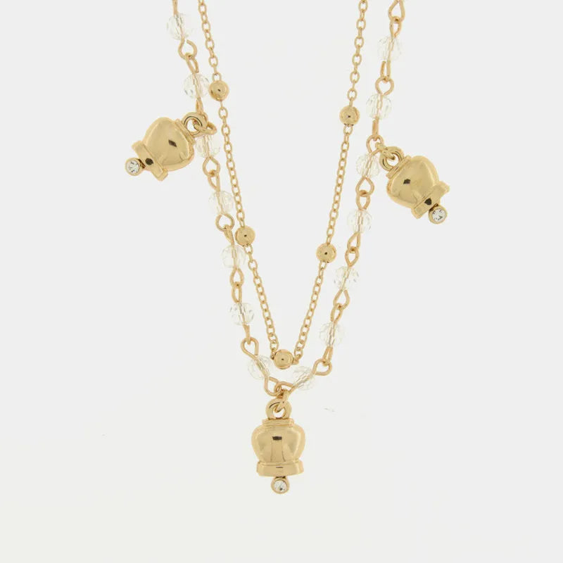 Collana in Metallo con campanelle gold multifilo