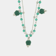 Collana in Metallo con campanelle verdi multifilo