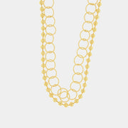 Collana in Metallo doppiofilo con cerchi e perline
