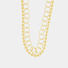Collana in Metallo doppiofilo con cerchi e perline