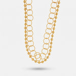 Collana in Metallo doppiofilo con cerchi e perline - BYSIMON gioielli