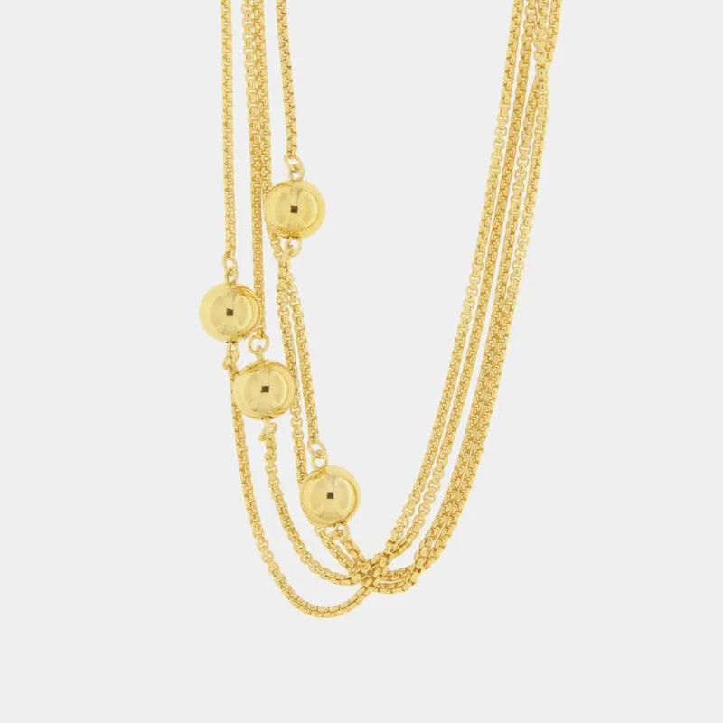 Collana in Metallo multfilo con perle lucide - BYSIMON gioielli