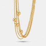 Collana in Metallo multfilo con perle lucide - BYSIMON gioielli