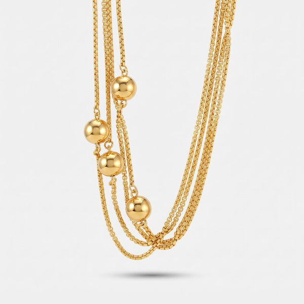 Collana in Metallo multfilo con perle lucide - BYSIMON gioielli