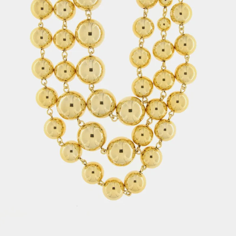 Collana in Metallo mutifilo di perle lucide