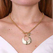 Collana in Metallo con chiusra t-bar e cerchio pendente