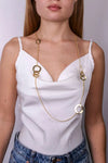 Long Metal Necklace with Circles