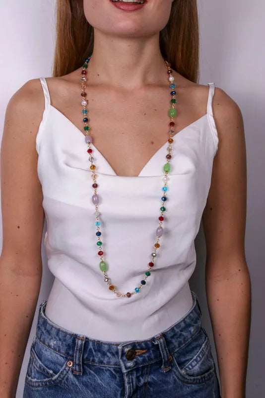 Collana in Metallo con cristalli multicolor - BYSIMON gioielli