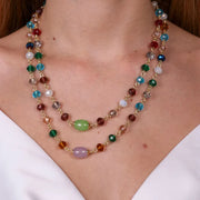 Collana in Metallo con pietre multicolor