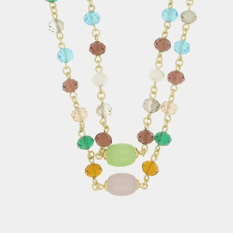 Collana in Metallo con pietre multicolor