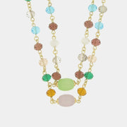 Collana in Metallo con pietre multicolor