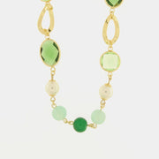 Collana in Metallo con cerchi ovali e perline