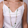 Collana in Metallo con catena e cristalli e perle verdi
