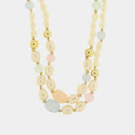 Collana in Metallo con perle allungate mukticolor - BYSIMON gioielli