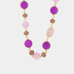 Collana in Metallo con perle viola e cristalli - BYSIMON gioielli