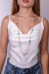 Collana in Metallo con cristalli azzurri