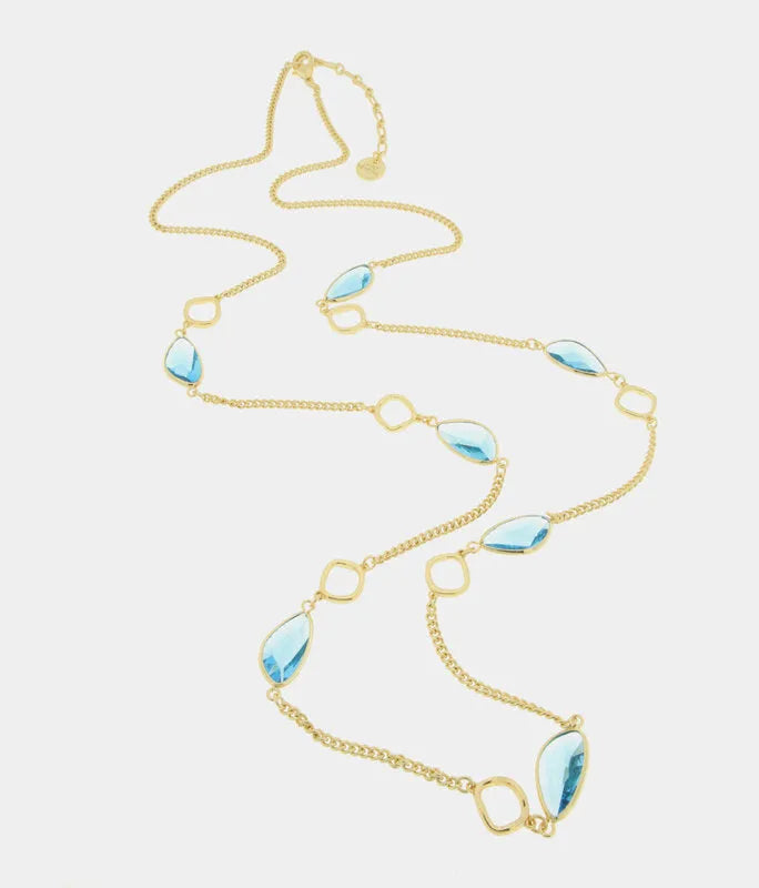 Collana in Metallo con cristalli azzurri