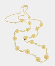 Collana in Metallo lunga con perle oro e cristallini