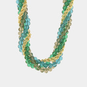 Collana in Metallo multifilo intrecciata con perline