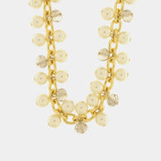 Collana in Metallo con catena , perle e e cristalli