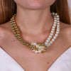 Collana in Metallo con nodo di perle bianche e oro - BYSIMON gioielli