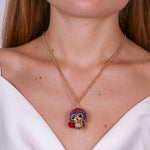 Collana in Metallo con capuzzella viola AMONAPOLI - gioiello BySimon
