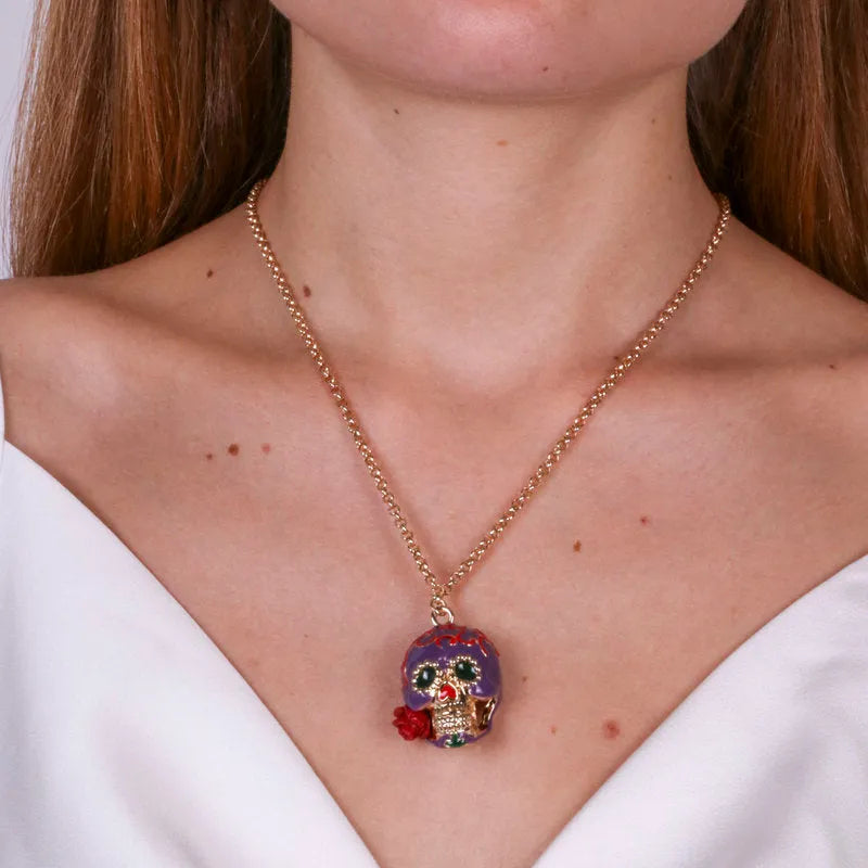 Collana in Metallo con capuzzella viola AMONAPOLI - gioiello BySimon