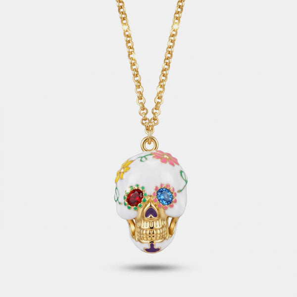 Collana in Metallo con capuzzella bianca impreziosita da fiori colorati AMONAPOLI - gioiello BySimon
