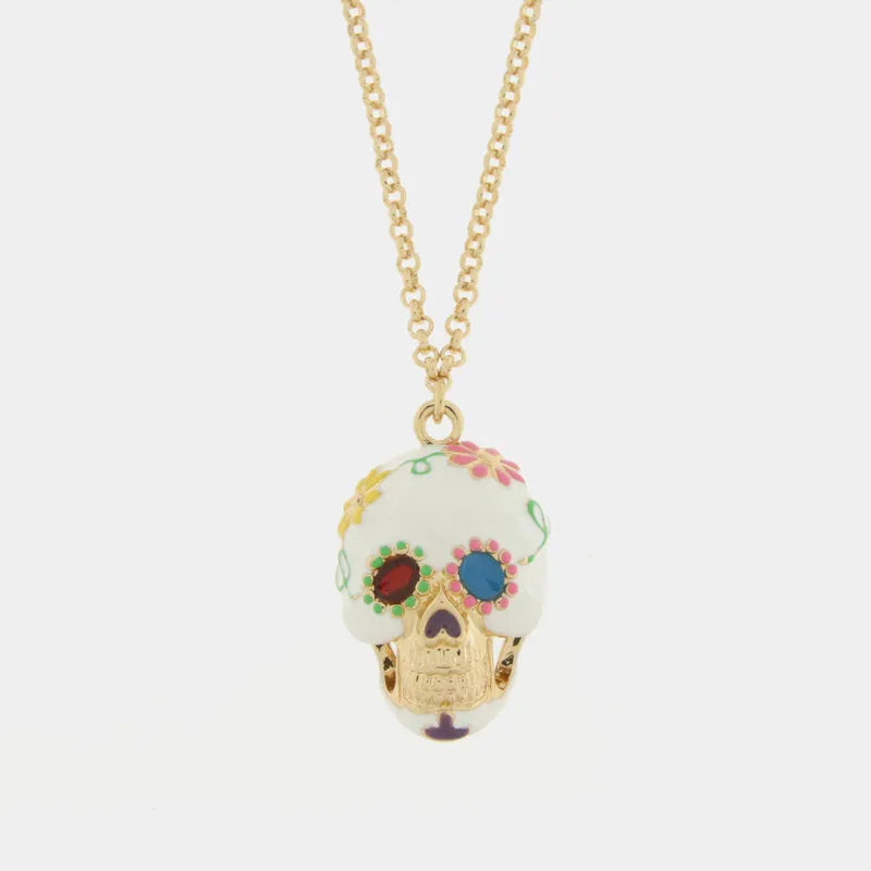 Collana in Metallo con capuzzella bianca impreziosita da fiori colorati AMONAPOLI - gioiello BySimon
