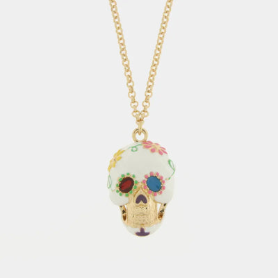 Collana in Metallo con capuzzella bianca impreziosita da fiori colorati AMONAPOLI - gioiello BySimon