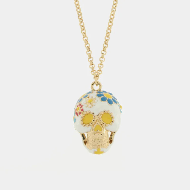Collana in Metallo con capuzzella bianca impreziosita da fiori colorati AMONAPOLI - gioiello BySimon
