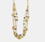 Collana in Metallo multifilo con pietre beige