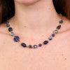 Collana in Metallo con pietre e dettaglio in perline blu - BYSIMON gioielli