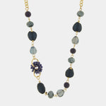 Collana in Metallo con pietre e dettaglio in perline blu - BYSIMON gioielli
