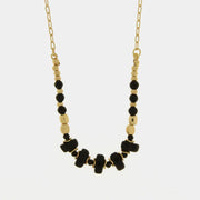 Collana in Metallo con pietre nere rettangolari