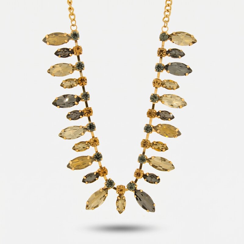 Collana in Metallo con cristalli nelle sfumature dei beige - BYSIMON gioielli