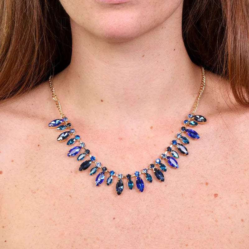 Collana in Metallo con cristalli nelle sfumature del blu - BYSIMON gioielli