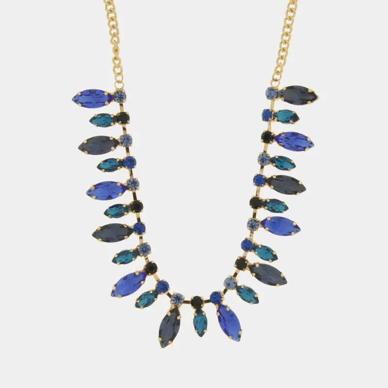 Collana in Metallo con cristalli nelle sfumature del blu - BYSIMON gioielli