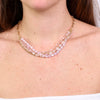 Collana in Metallo multifilo con pietre rosa - BYSIMON gioielli