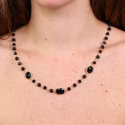 Collana in Metallo con perle e pietre nere AMOVENEZIA - gioiello BySimon