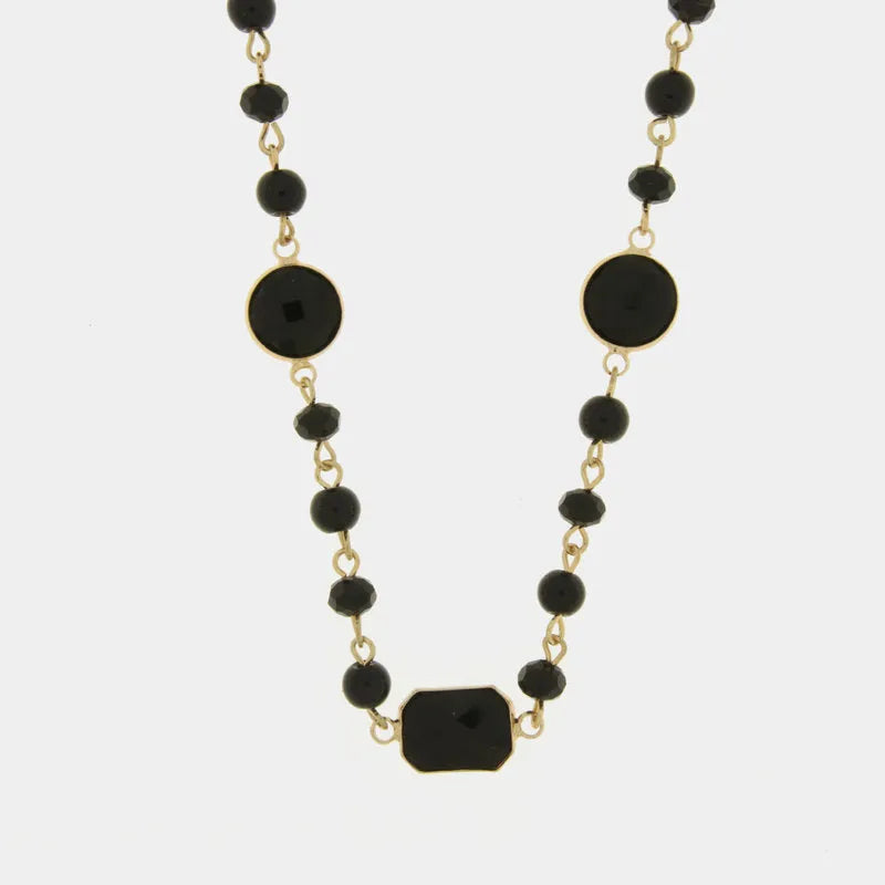Collana in Metallo con perle e pietre nere AMOVENEZIA - gioiello BySimon