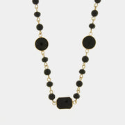 Collana in Metallo con perle e pietre nere