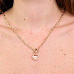Collana in Metallo con cuore bianco - BYSIMON gioielli