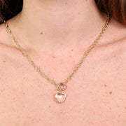 Collana in Metallo con cuore bianco